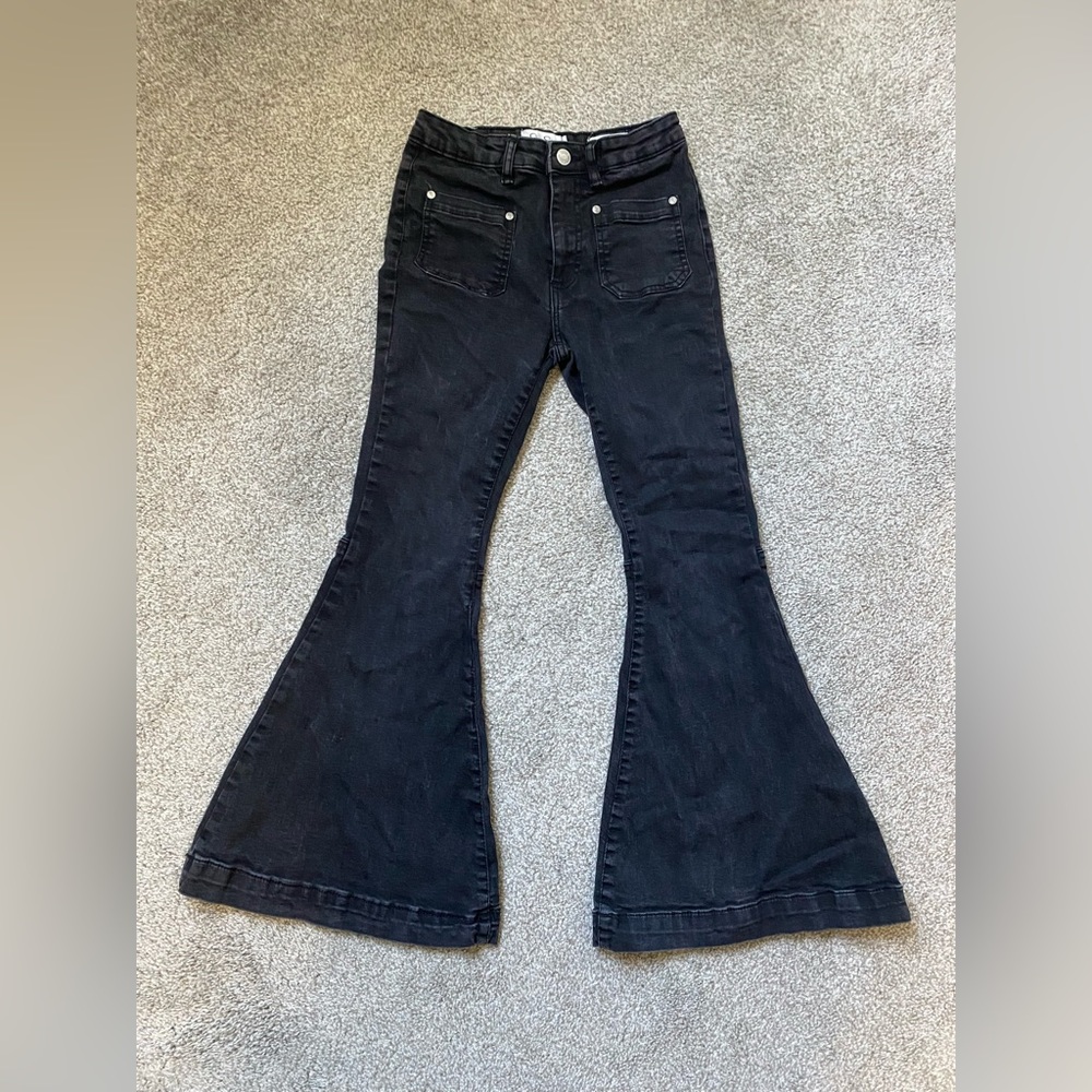 Jessica Simpson girls stream flare out black jeans, 10